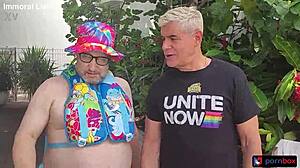 sugardaddy watches chloe temple's shaved pussy double penetrated in creampie foursome