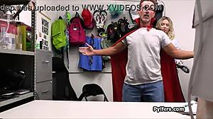 extra curvy chubby blonde mall cop threeway blowjob strips with shoplifters office