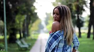 a sexy street dancer teases with hot moves then bares her small tits and pussy for live fun with aarina park