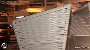 german party slut gets pussy licked by strangers outdoors