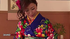 Kimono Milf Ayumi Shinoda Teases With Juicy Blowjob Seduction