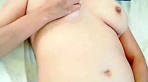 emotional petite latina creams hard on giant dildo with tasty cumshot finish