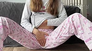 petite asian 18yo squirts closeup fingering small tits