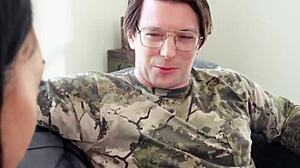 yo this teen babe's slurping stepdad's cock learning sloppy deepthroat and face fucking skills