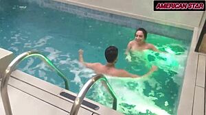 took my chick to motel fucked her in pool calmed her ass