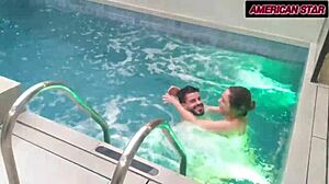 took my chick to motel fucked her in pool calmed her ass