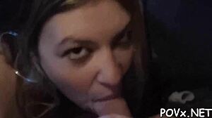 shaved smooth pussy takes rough pounding from hard cock pov