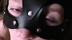 follower unloads cum covering mouth and shaved pussy