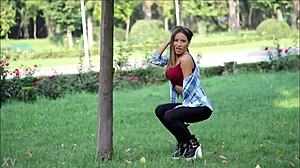 a sexy street dancer teases with hot moves then bares her small tits and pussy for live fun with aarina park