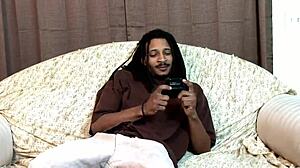 chubby ebony milf takes big black cock