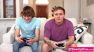 Big ass Latina MILF stepmom Demi Diveena rides stepson and friend in taboo threesome