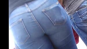 WOW CHECK OUT THIS LATINA TEEN'S BIG CANDID ASS IN TIGHT JEANS!