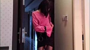 Asian Ladyboy Jerks Dick Flashes Woman Cums