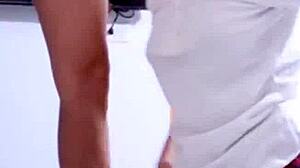 Blonde college teen's live tiktok interrupted by boyfriend's rough bareback pounding in bedroom