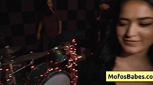 man, this horny brunette nia bleu slides huge cock between natural big tits and sucks