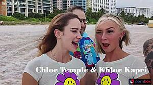 sugardaddy watches chloe temple's shaved pussy double penetrated in creampie foursome