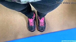 follow my sweaty socks and sneakers on this outdoor walk milf