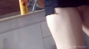 Big pussy lips milf takes small cock from short dick man