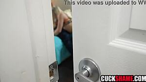 Cuckold Husband Spies on Mature Blonde Milf Wife Cheating with Intense Blowjob and Hard Fucking