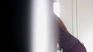 watching this big boobs blonde changing her massive tits