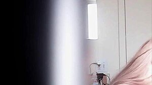 watching this big boobs blonde changing her massive tits