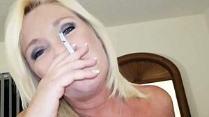 POV Smoking Milf Fucked Hard Ends in Explosive Facial Cumshot!