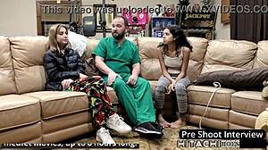 Daisy Bean spreads shaved pussy toys vibrator backstage solo moaning to orgasm small tits