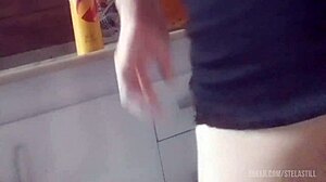 Big pussy lips milf takes small cock from short dick man