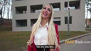 Big Booty European Realtor Fucks Outdoors for Cash