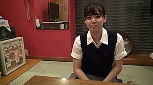 one month pregnant uniform girl sells her body to make money