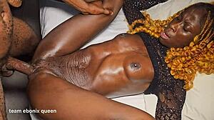 Skinny Sarah's Petite Pussy Stretched by Ebony Monster Cock Ride!