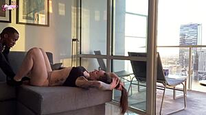 Sunset Creampie Fills Dripping Wet Pussy After Rough Interracial Riding and Squirting