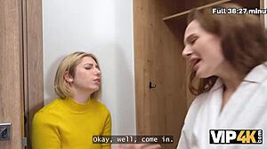 Two russian girls rim one guy's ass in kinky ffm share