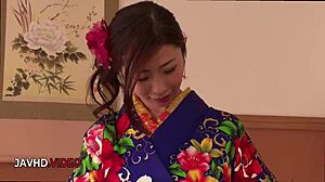 Kimono Milf Ayumi Shinoda Teases With Juicy Blowjob Seduction