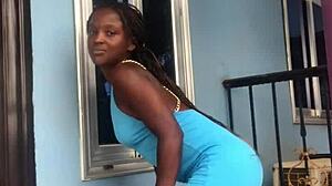 Ever seen a Crazybitch twerk that huge ass on the balcony outdoors?