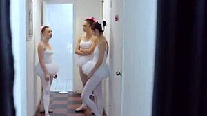 hey ballerinas, blow that thick instructor cock together