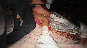 feels so intense penetrating her sideways with my huge cock still in sneakers