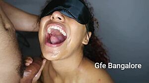 Bangalore celebrity aunt bends over for boyfriend's cock sucking and pussy orgasm