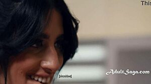 Sarah Arabic's Massive Tits Lead to Wet Pussy Licking and Scissoring Bust