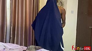 Northern Hausa wife rides muscular lover's big cock in hotel