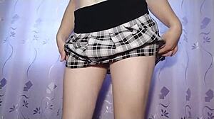 babe dances skirt up masturbates to real shaking orgasm