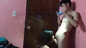 Stepsis catches me visiting and begs for creampie doggystyle pov on camera almost nude