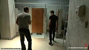 busty bound slave screams through brutal double penetration assfucking pounding