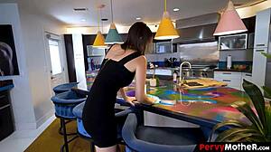 PervyMother Stepson Earns Stepmom Trust with Blowjob Cum Swallow