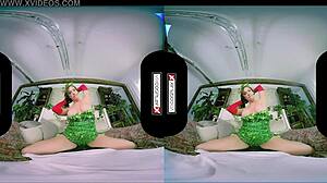 yo poison ivy cosplay vr has this hot redhead's pussy wrecked in garage parody
