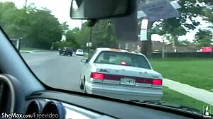 Chubby black shemale shakes massive ass cheeks while jerking thick shecock outdoors