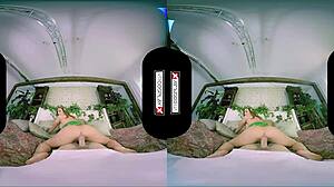 yo poison ivy cosplay vr has this hot redhead's pussy wrecked in garage parody