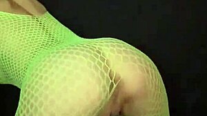 Petite Latina Nadia Diamo Twerks Hot Ass in Fishnet Bodysuit with Slow Motion Tease