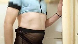 cdzinha slut in sexy lingerie shows off her shemale ass