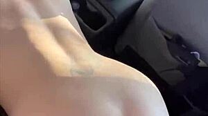 whoa check this slim thick street hoe with pierced nips bent over public car for phat ass cum
